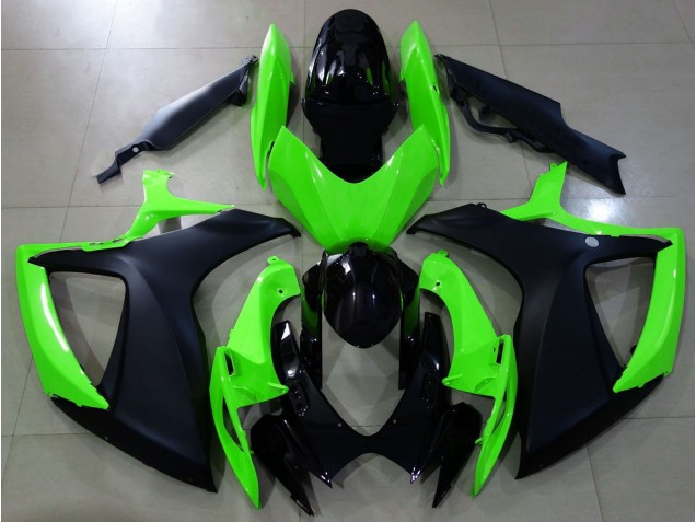 Matte Black and Green 06-07 Suzuki GSXR 600-750 Fairings Matte Black and Green 06-07 Suzuki GSXR 600-750 Fairings