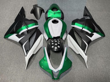 Matte Black and Green Star 09-12 Honda CBR600RR Fairings