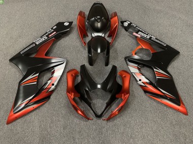 Matte Black and Orange 05-06 Suzuki GSXR 1000 Fairings