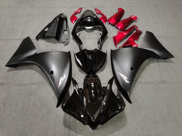 Matte Black and Red 09-11 Yamaha R1 Fairings Matte Black and Red 09-11 Yamaha R1 Fairings