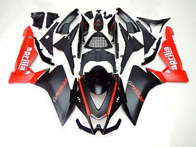 Matte Black and Red 12-15 Aprilia RS4 125 Fairings Matte Black and Red 12-15 Aprilia RS4 125 Fairings