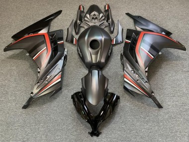 Matte Black and Red 13-18 Kawasaki Ninja 300 Fairings