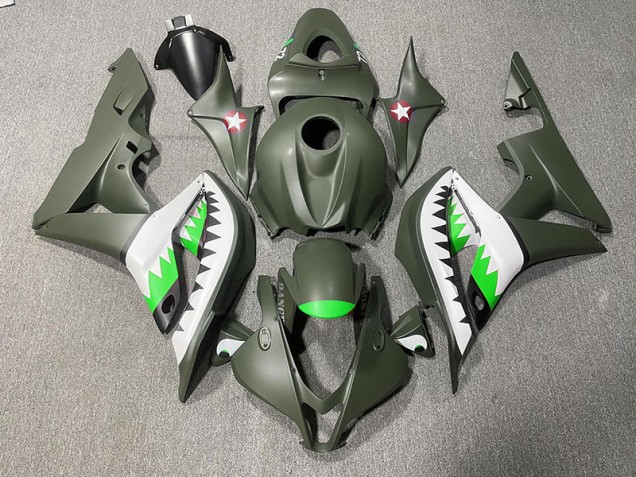 Matte Green & LightGreen Shark 07-08 Honda CBR600RR Fairings