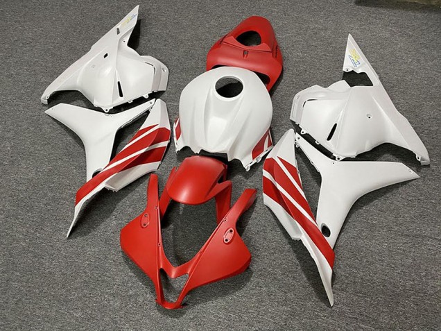 Matte Red / White 09-12 Honda CBR600RR Fairings Matte Red / White 09-12 Honda CBR600RR Fairings
