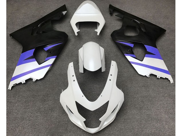 Matte White & Blue 04-05 Suzuki GSXR 600-750 Fairings Matte White & Blue 04-05 Suzuki GSXR 600-750 Fairings