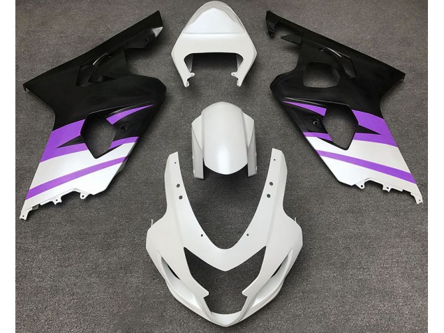 Matte White & Purple 04-05 Suzuki GSXR 600-750 Fairings Matte White & Purple 04-05 Suzuki GSXR 600-750 Fairings