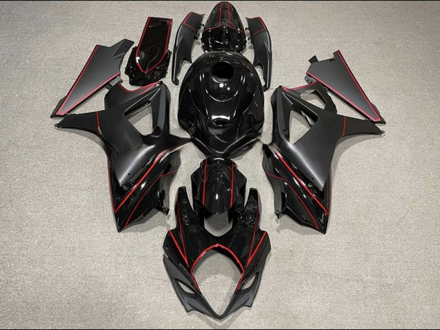 Matte and Gloss Black & Red Trim 07-08 Suzuki GSXR 1000 Fairings Matte and Gloss Black & Red Trim 07-08 Suzuki GSXR 1000 Fairings