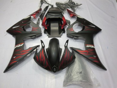 Matte red Flame 03-04 Yamaha R6 Fairings