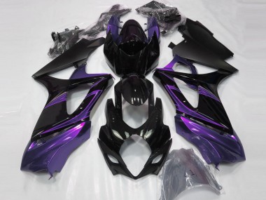 Mood Purple and Gloss Black 07-08 Suzuki GSXR 1000 Fairings