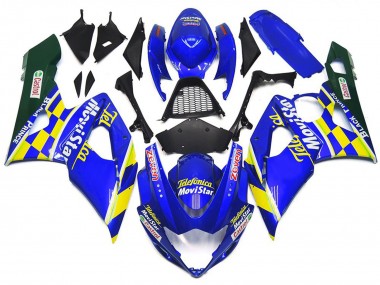 MoviStar Blue and Yellow Check 05-06 Suzuki GSXR 1000 Fairings