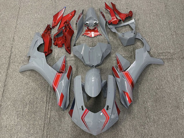 Nardo Grey & Red Accents 15-19 Yamaha R1 Fairings Nardo Grey & Red Accents 15-19 Yamaha R1 Fairings