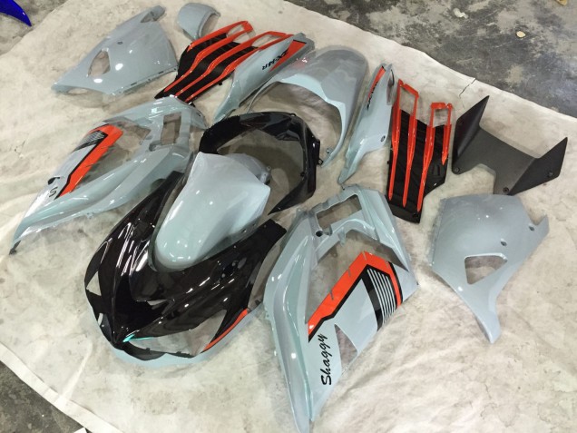 Nardo and Orange Shaggy 13-18 Kawasaki ZX6R Fairings Nardo and Orange Shaggy 13-18 Kawasaki ZX6R Fairings
