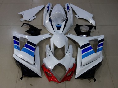 OEM Style Blue and White 07-08 Suzuki GSXR 1000 Fairings