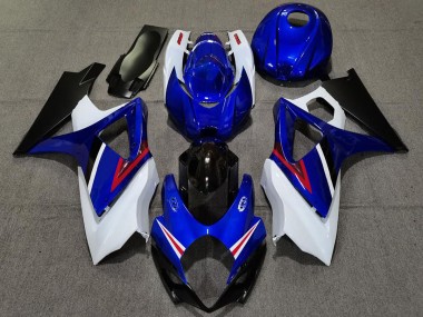 OEM Style Gloss Blue and White 07-08 Suzuki GSXR 1000 Fairings