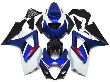 OEM Style Gloss Blue and White Red 07-08 Suzuki GSXR 1000 Fairings