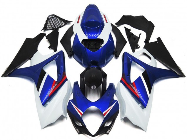 OEM Style Gloss Blue and White Red 07-08 Suzuki GSXR 1000 Fairings OEM Style Gloss Blue and White Red 07-08 Suzuki GSXR 1000 Fairings
