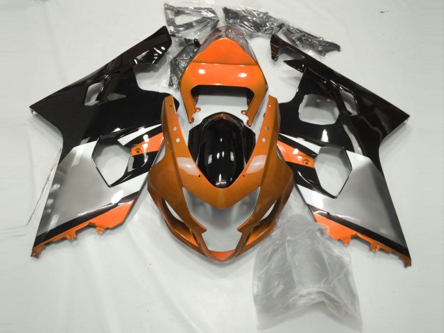 Orange Silver and Black 04-05 Suzuki GSXR 600-750 Fairings Orange Silver and Black 04-05 Suzuki GSXR 600-750 Fairings