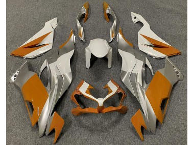 Orange White and Silver 19-23 Kawasaki ZX6R Fairings