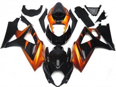 Orange and Gloss Black Style 07-08 Suzuki GSXR 1000 Fairings