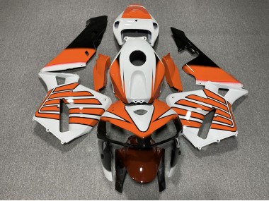 Orange and White Wings 05-06 Honda CBR600RR Fairings