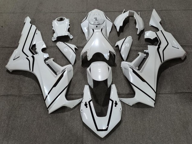 Pearl White & Black Lining 17-23 Honda CBR1000RR Fairings Pearl White & Black Lining 17-23 Honda CBR1000RR Fairings
