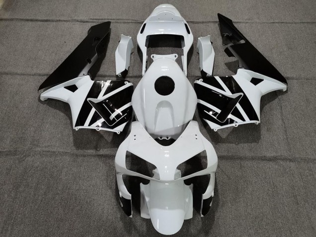 Pearl White and Black 03-04 Honda CBR600RR Fairings
