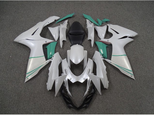 Pearl White and T Blue 11-24 Suzuki GSXR 600-750 Fairings Pearl White and T Blue 11-24 Suzuki GSXR 600-750 Fairings