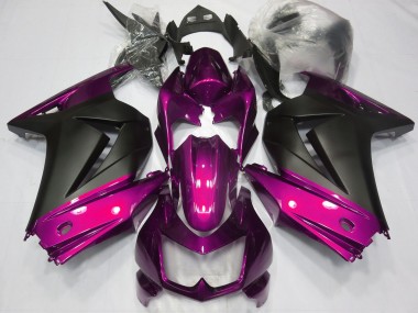 Pink and Matte Black 08-12 Kawasaki Ninja 250 Fairings