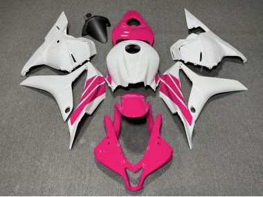 Pink and White Side Stripe 09-12 Honda CBR600RR Fairings