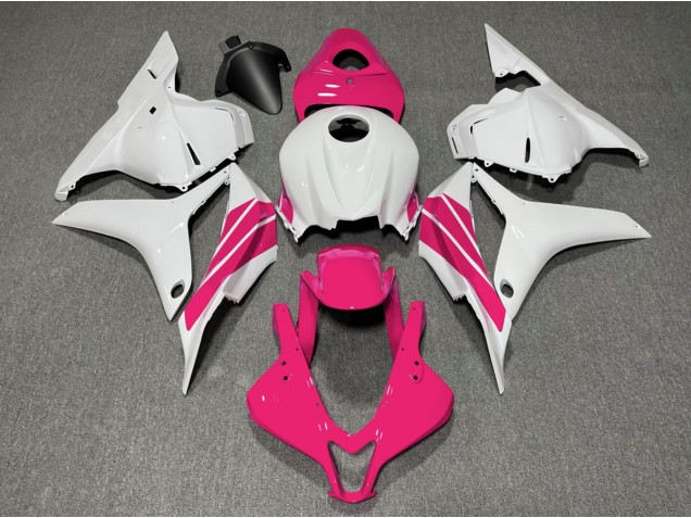 Pink and White Side Stripe 09-12 Honda CBR600RR Fairings Pink and White Side Stripe 09-12 Honda CBR600RR Fairings