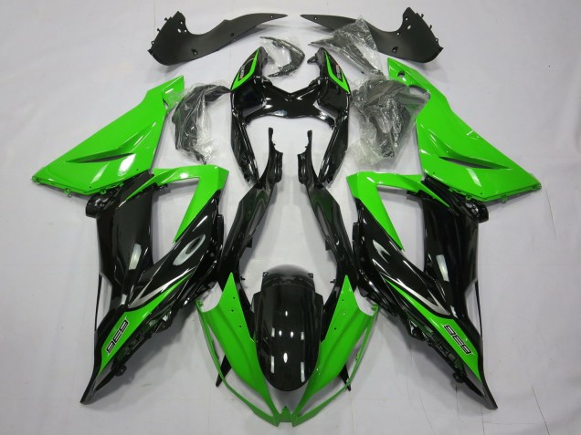 Plain Gloss Black Green 13-18 Kawasaki ZX6R Fairings Plain Gloss Black Green 13-18 Kawasaki ZX6R Fairings