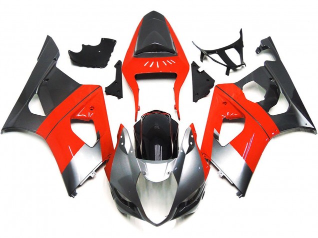 Plain Red and Silver 03-04 Suzuki GSXR 1000 Fairings Plain Red and Silver 03-04 Suzuki GSXR 1000 Fairings