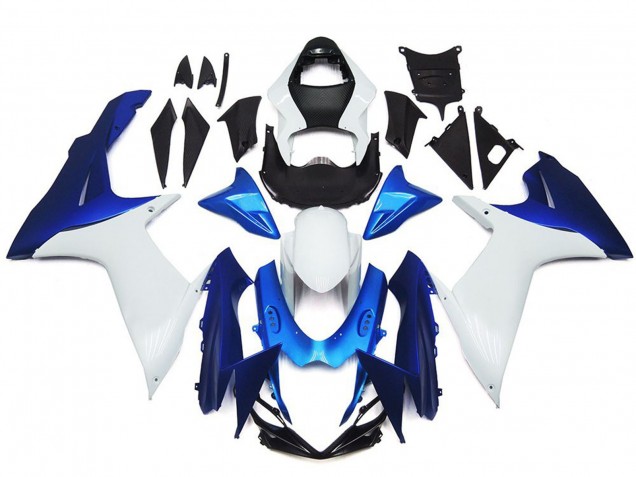 Plain White and Blue Style Kit 11-24 Suzuki GSXR 600-750 Fairings Plain White and Blue Style Kit 11-24 Suzuki GSXR 600-750 Fairings
