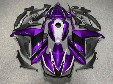 Purple Black and White 15-18 Yamaha R3 Fairings