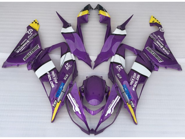 Purple Logo Style 13-18 Kawasaki ZX6R Fairings Purple Logo Style 13-18 Kawasaki ZX6R Fairings