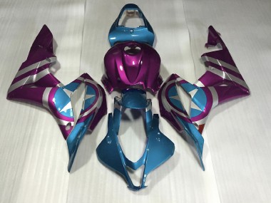 Purple and Light Blue Captain America 07-08 Honda CBR600RR Fairings