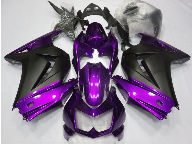 Purple and Matte Black 08-12 Kawasaki Ninja 250 Fairings Purple and Matte Black 08-12 Kawasaki Ninja 250 Fairings
