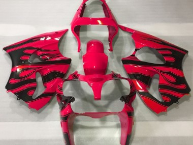 Red & Black Flame 00-02 Kawasaki ZX6R Fairings