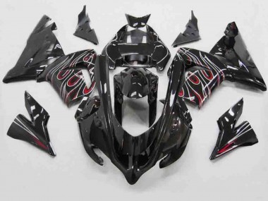 Red Black Flame 04-05 Kawasaki ZX10R Fairings
