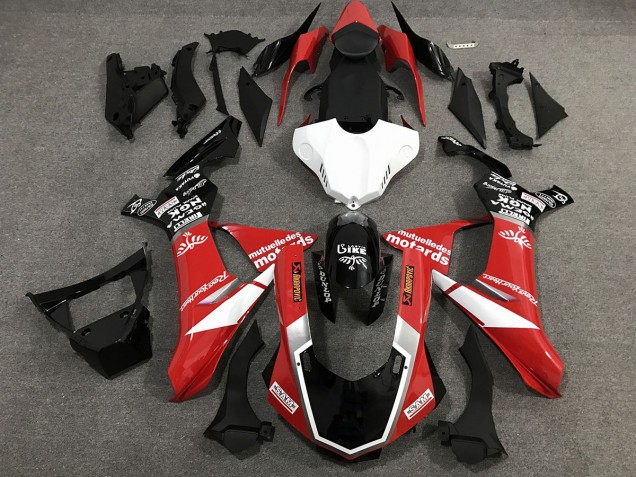 Red Black and White Custom Style Gloss 15-19 Yamaha R1 Fairings Red Black and White Custom Style Gloss 15-19 Yamaha R1 Fairings