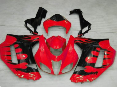 Red Flame 07-08 Kawasaki ZX6R Fairings