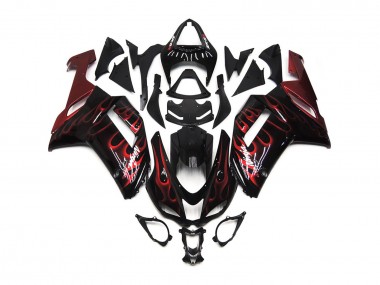 Red Gloss Flame 07-08 Kawasaki ZX6R Fairings