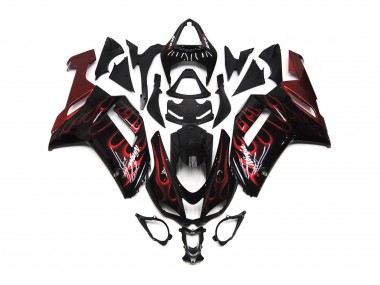 Red Gloss Flame 07-08 Kawasaki ZX6R Fairings