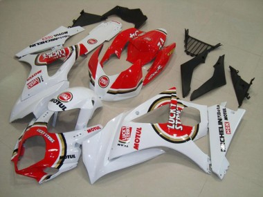 Red Lucky Strike 07-08 Suzuki GSXR 1000 Fairings
