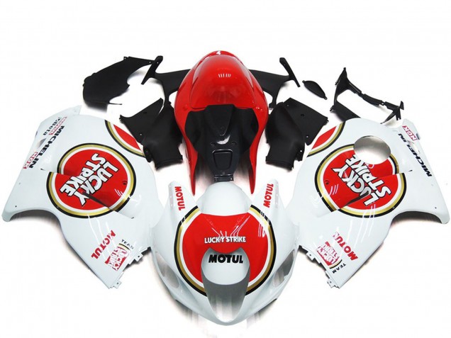 Red Lucky Strike Style 97-07 Suzuki GSXR 1300 Hayabusa Fairings