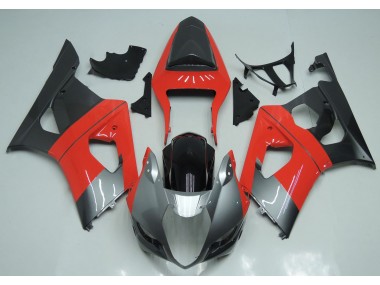 Red Silver and Black 03-04 Suzuki GSXR 1000 Fairings