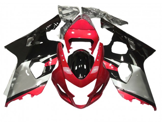Red Silver and Black 04-05 Suzuki GSXR 600-750 Fairings Red Silver and Black 04-05 Suzuki GSXR 600-750 Fairings
