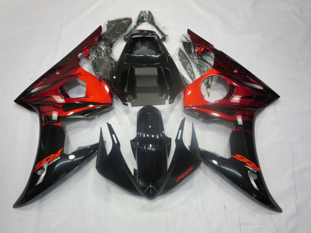 Red and Black 03-04 Yamaha R6 Fairings Red and Black 03-04 Yamaha R6 Fairings