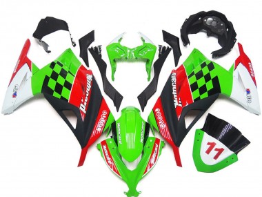 Red and Black Check Gloss 13-18 Kawasaki Ninja 300 Fairings