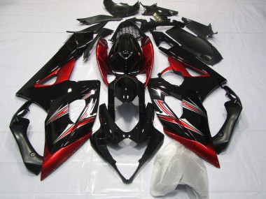 Red and Black Flare 05-06 Suzuki GSXR 1000 Fairings